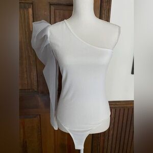 Elegant White One-Shoulder Bodysuit